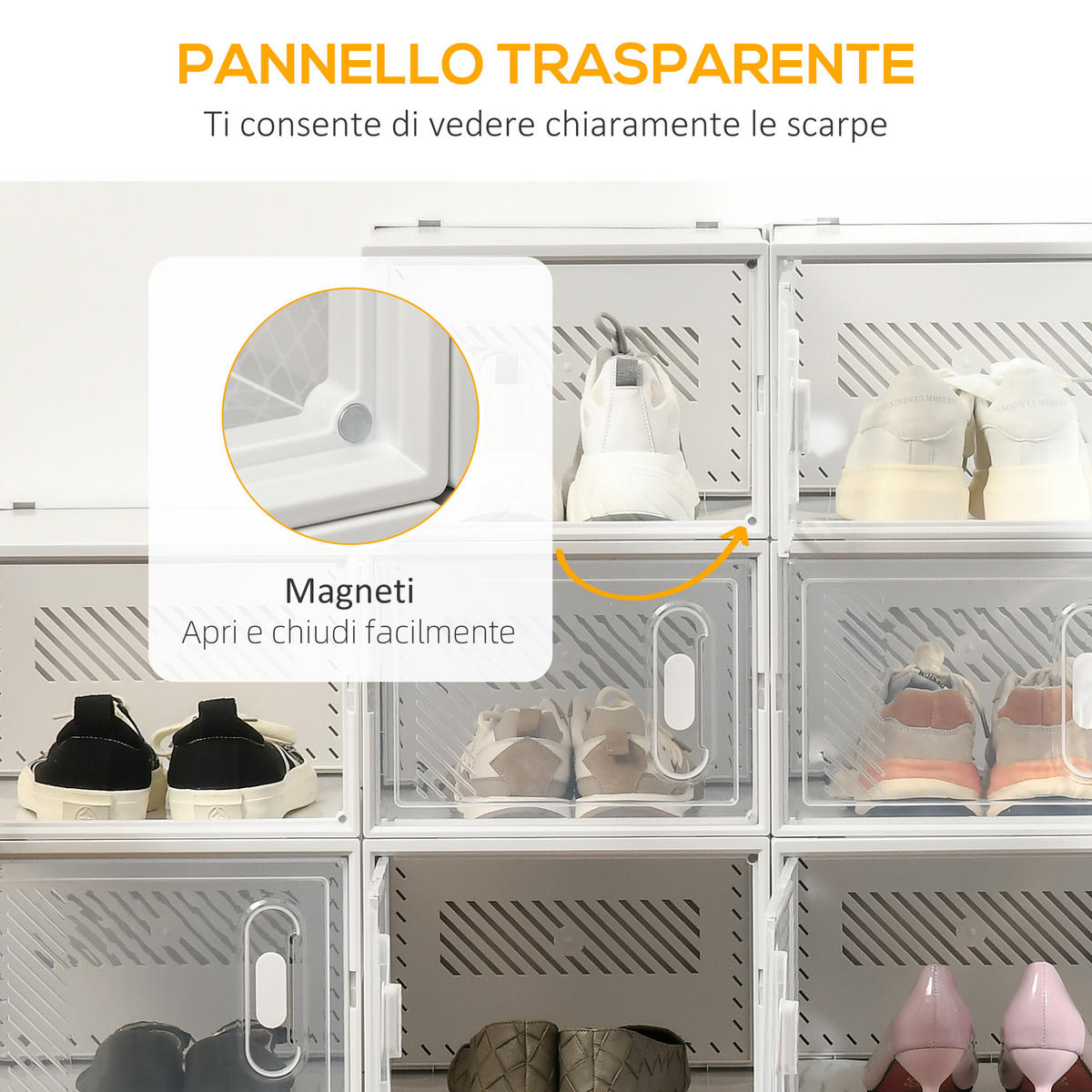 SCHUHREGAL Transparent 1Stück - Transparent, Kunststoff (36/21/28cm) - GiPP