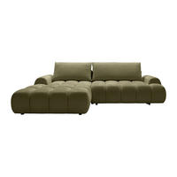 SCHLAFSOFA - 5 Personen - Stoff - Grün - - Grün, Textil (280/86/177cm) - Vente-Unique