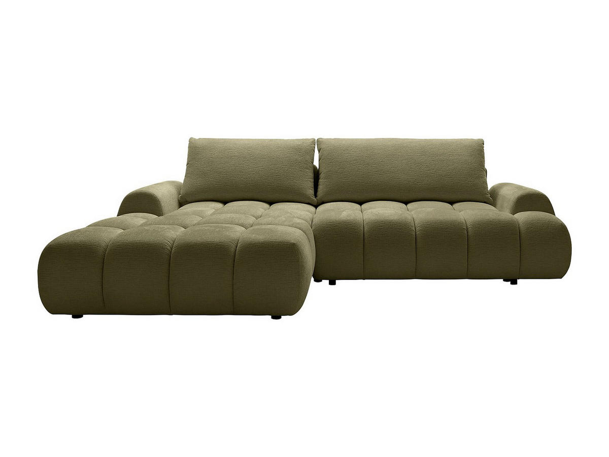ECKSOFA mit Schlaffunktion - Ecke links - Chenille - Grün - FARNETA - Grün, Textil (280/177cm) - Vente-Unique