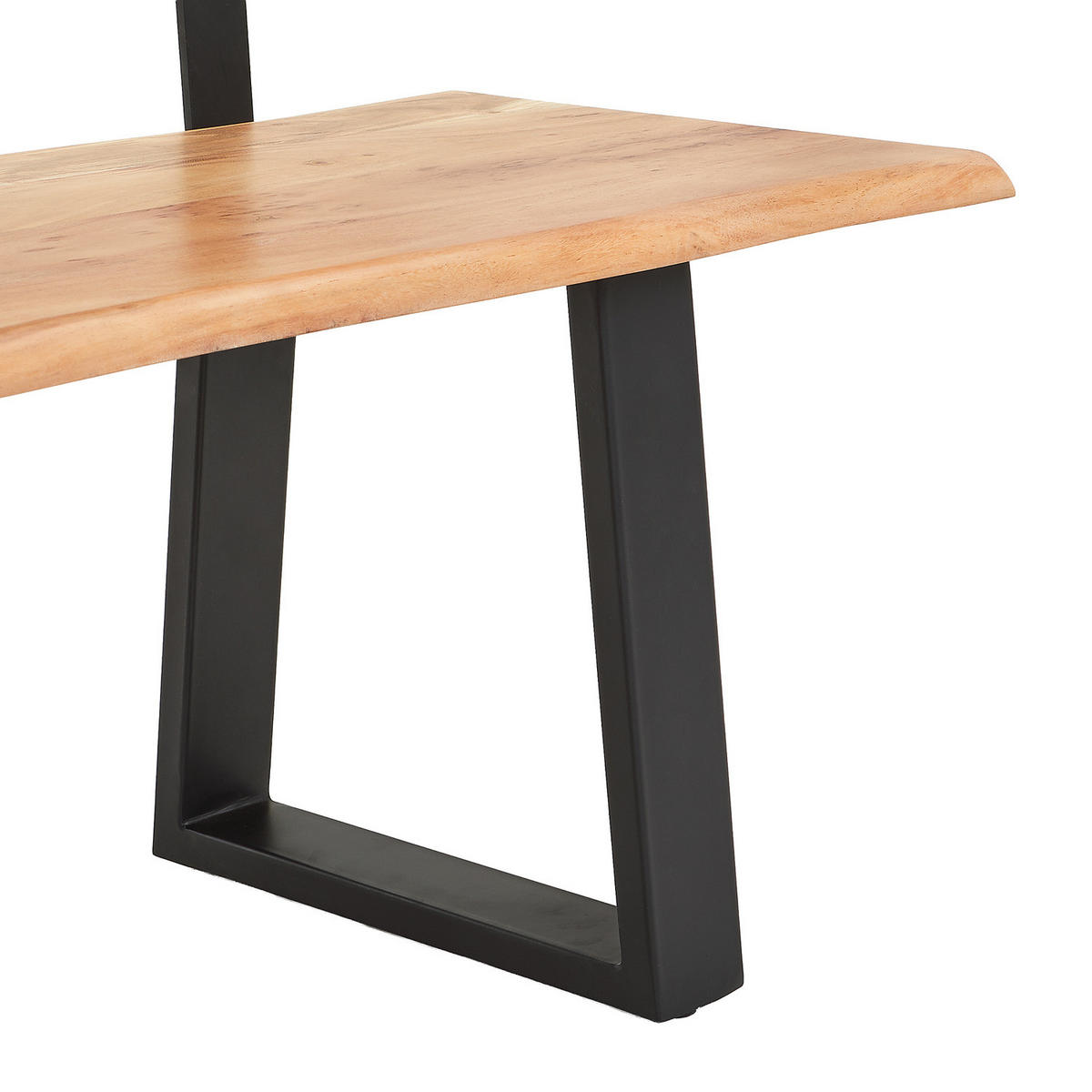 SITZBANK - Metall / Massivholz - Akazie Braun / Schwarz - Schwarz/Braun, Holz/Metall (180/85/50cm) - home24