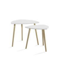 COUCHTISCH Twino Weiß/Sonoma 48 x 45 cm 2er Set - Weiß, Holzwerkstoff (48/48/45cm) - Vicco