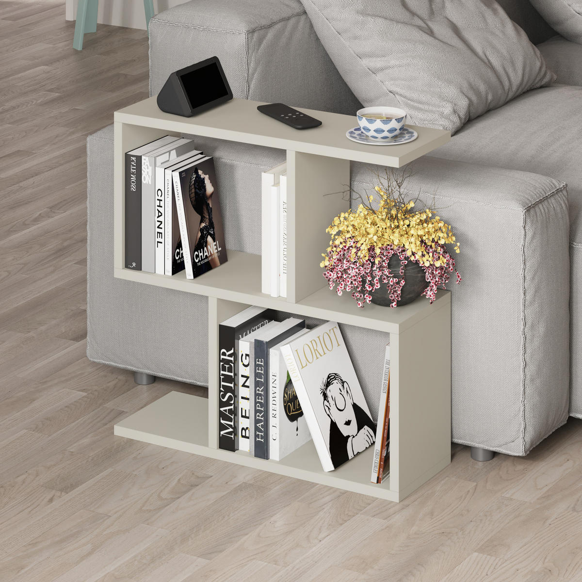 BEISTELLTISCH Homemania Sandstein 60/20/60 cm - Sandfarben, Holzwerkstoff (19.6/60/59.4cm) - Decortie