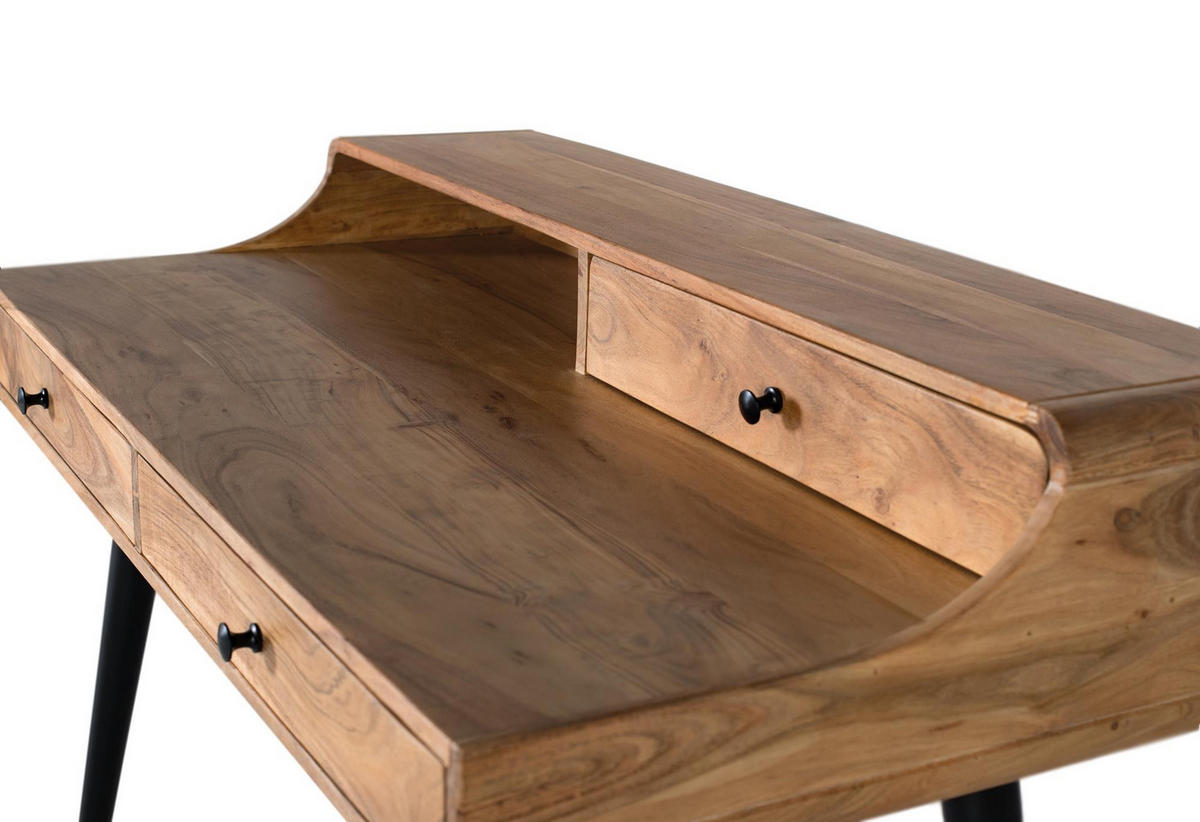 SCHREIBTISCH aus Akazienholz und Metall - Braun, Holz (115/60/90cm) - Giner y Colomer