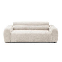 2-SITZER modulares Sofa VEER, Breite 213 cm Chenille Webstoff Creme - Creme/Schwarz, Holz/Kunststoff (213/75/95cm) - Muffo