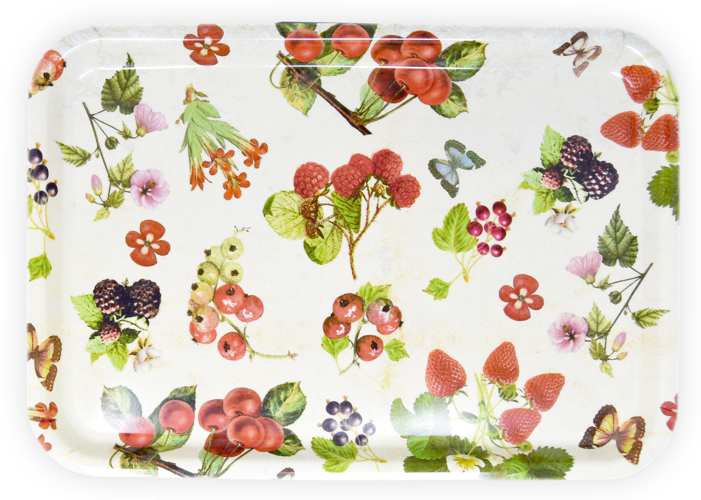 TABLETT Waldbeeren, rechteckige Melamin Serviertablett 45x31 cm - Beere, Kunststoff (31/2/45cm) - Lashuma