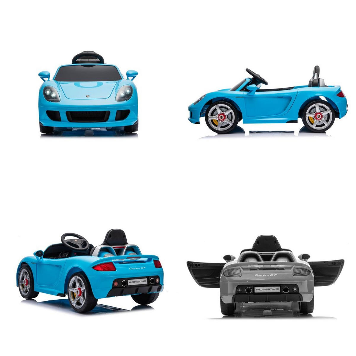 ELEKTROAUTO Porsche Carrera GT blau Fernbedienung Bluetooth 2 Motoren - Blau, Kunststoff (109/59/45cm) - Chipolino