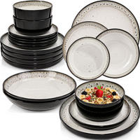 TAFELSERVICE SANSIBAR - 24-teilig aus Steingut - Schwarz, Keramik (44/45/54cm) - Sänger