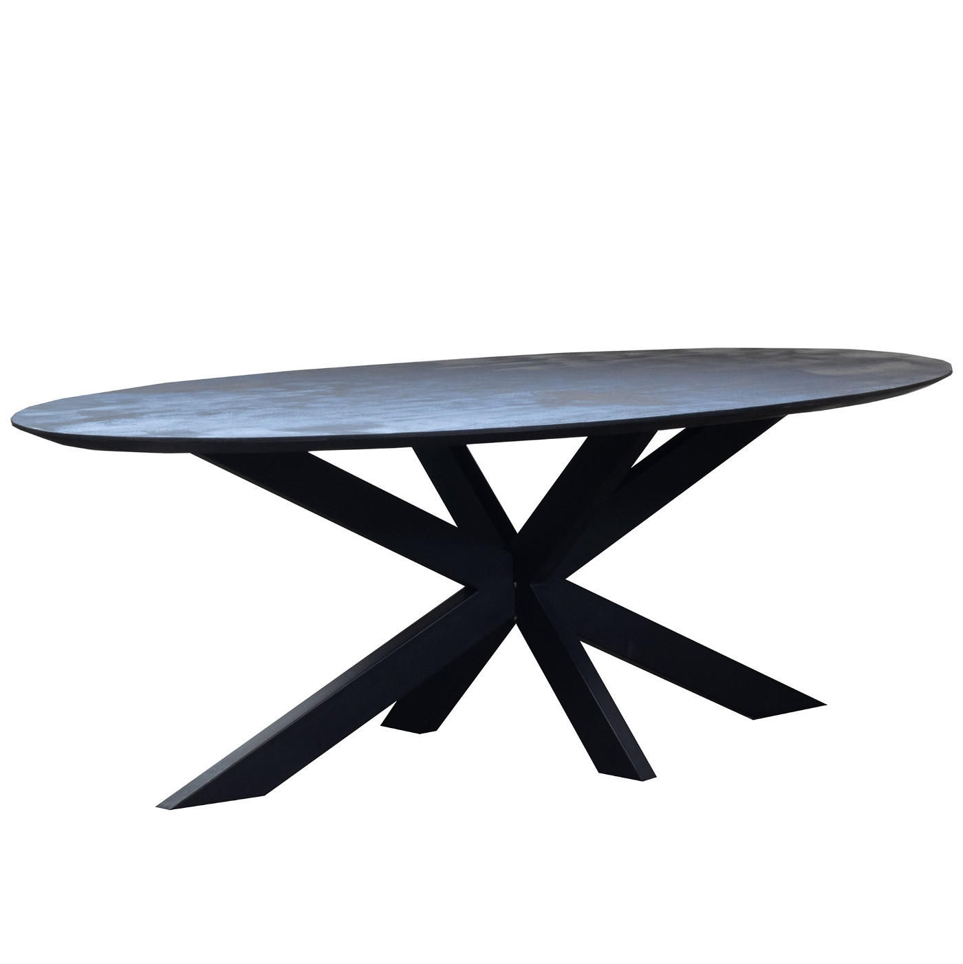 ESSTISCH oval aus Mangoholz 200cm, schwarz - Schwarz, Holz (200/100/78cm) - Giga Meubel