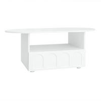 COUCHTISCH Weiß in Wolkenform mit Schubladen und Staufächern - Weiß, Metall (100/60/40cm)