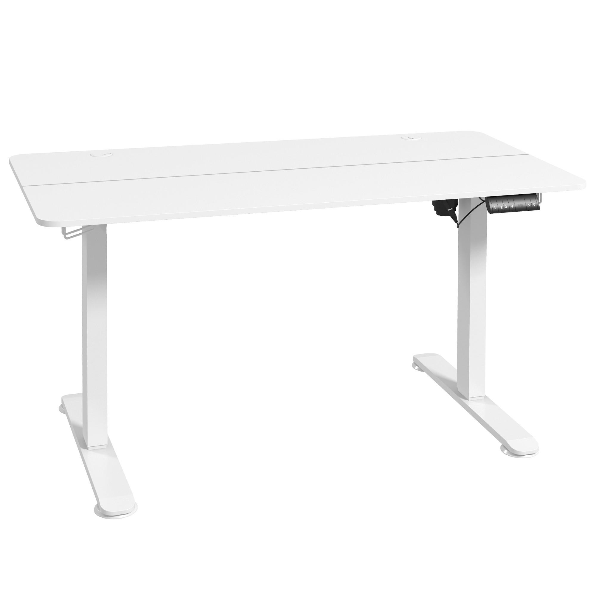 HÖHENVERSTELLBARER Schreibtisch, Weiß - Weiß, Kunststoff (140/70/116cm) - Vinsetto