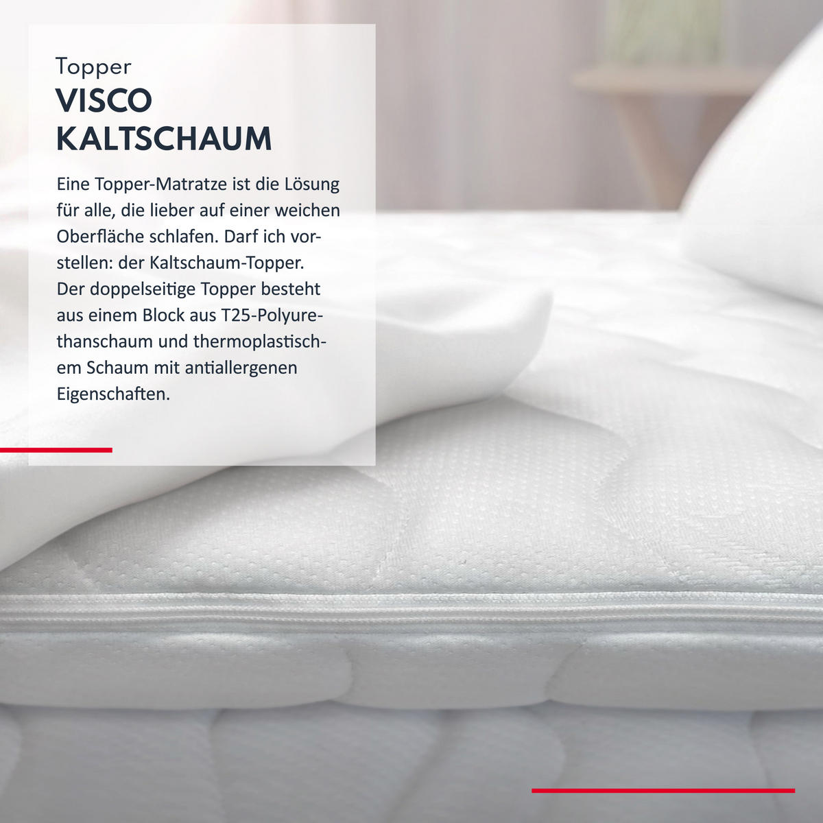 TOPPER Visco Kaltschaum - Weiß, Textil (180/200cm) - FDM