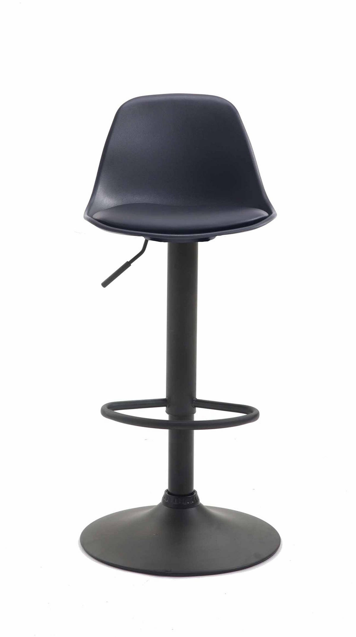 BARHOCKER Kilian, Gestell schwarz, Kunstleder Schwarz - Schwarz, Kunststoff/Textil (39/100/43cm) - TPFLiving