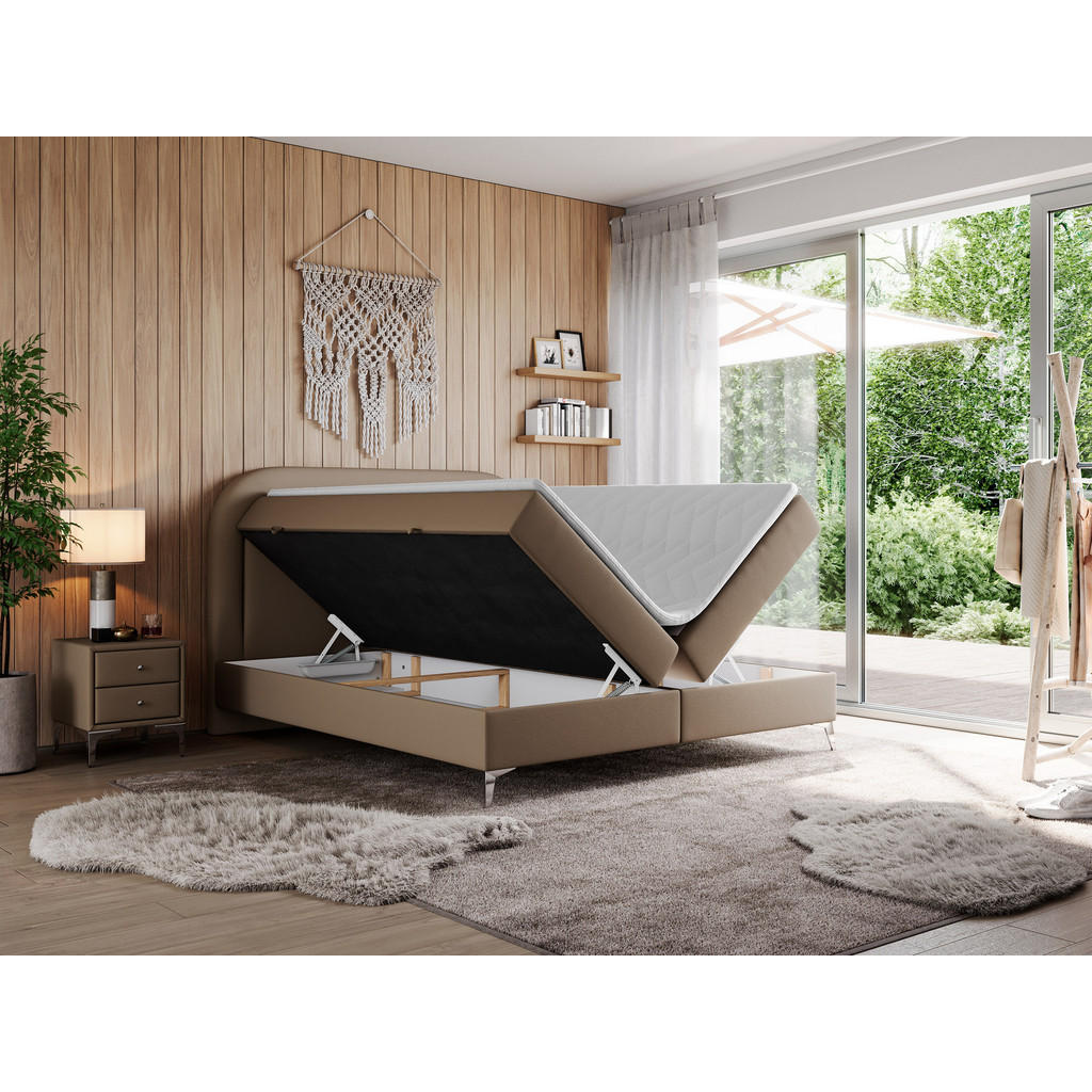 Thumbnail - MKS Boxbett, Braun, Textil, 2-Sitzer, H3, Rechteckig, 200x200 cm, Schlafzimmer, Betten, Boxspringbetten