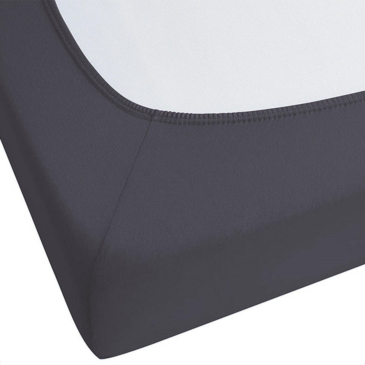 SPANNBETTLAKEN Schwarz 180/200 cm Hofuf - Schwarz, Textil (180/200cm) - Beliani
