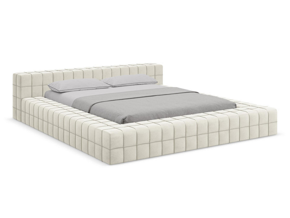 POLSTERBETT mit Lattenrost 220x260 Beige - Beige/Creme, Kunststoff/Textil (160/200cm) - Makamii