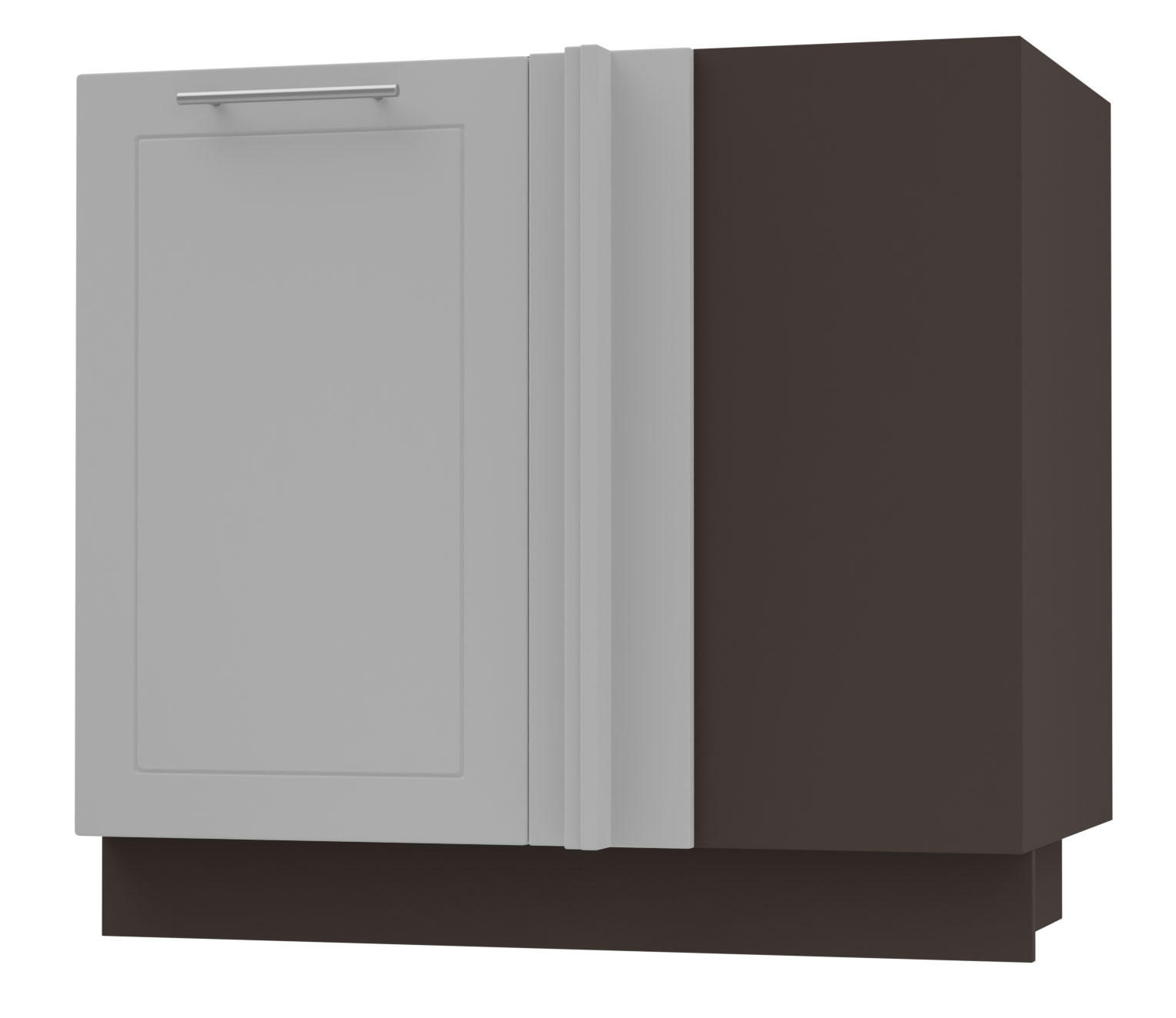 ECKVERBINDUNGSSCHRANK Bari D13U/90 Lava / RAL 7040 fenstergrau 90 / 50 / 82cm - Dunkelgrau/Grau, Holz/Holzwerkstoff (90/82/50cm) - Feldmann-Wohnen