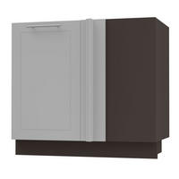 ECKVERBINDUNGSSCHRANK Bari D13U/90 Lava / RAL 7040 fenstergrau 90 / 50 / 82cm - Dunkelgrau/Grau, Holz/Holzwerkstoff (90/82/50cm) - Feldmann-Wohnen
