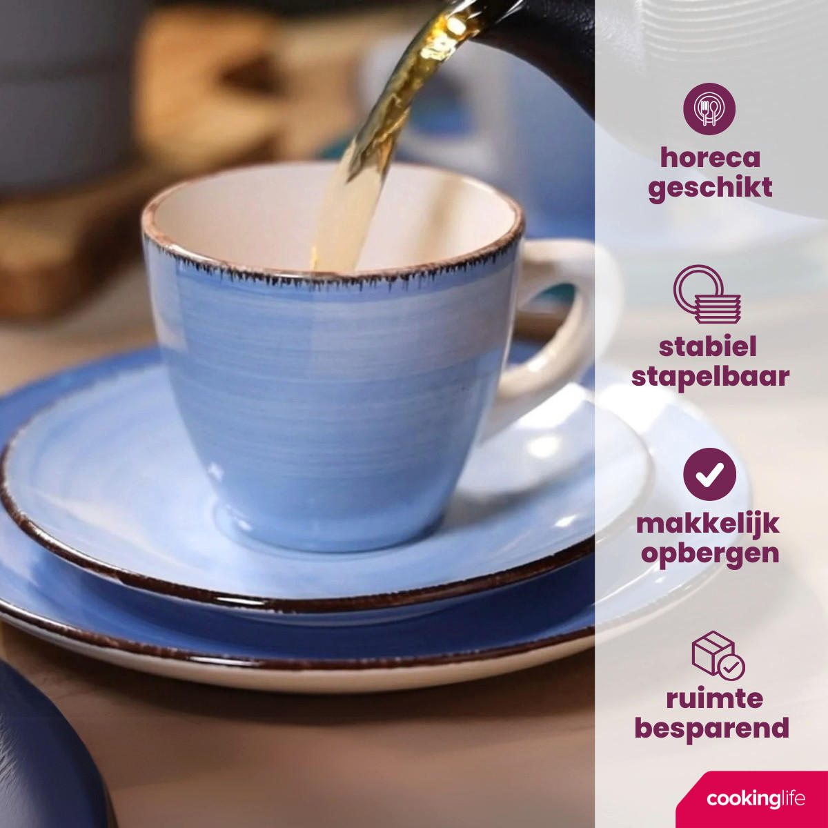 EIERBECHER Delice Blue - 6 Stück - Blau, Keramik (2/7/1cm) - Cookinglife