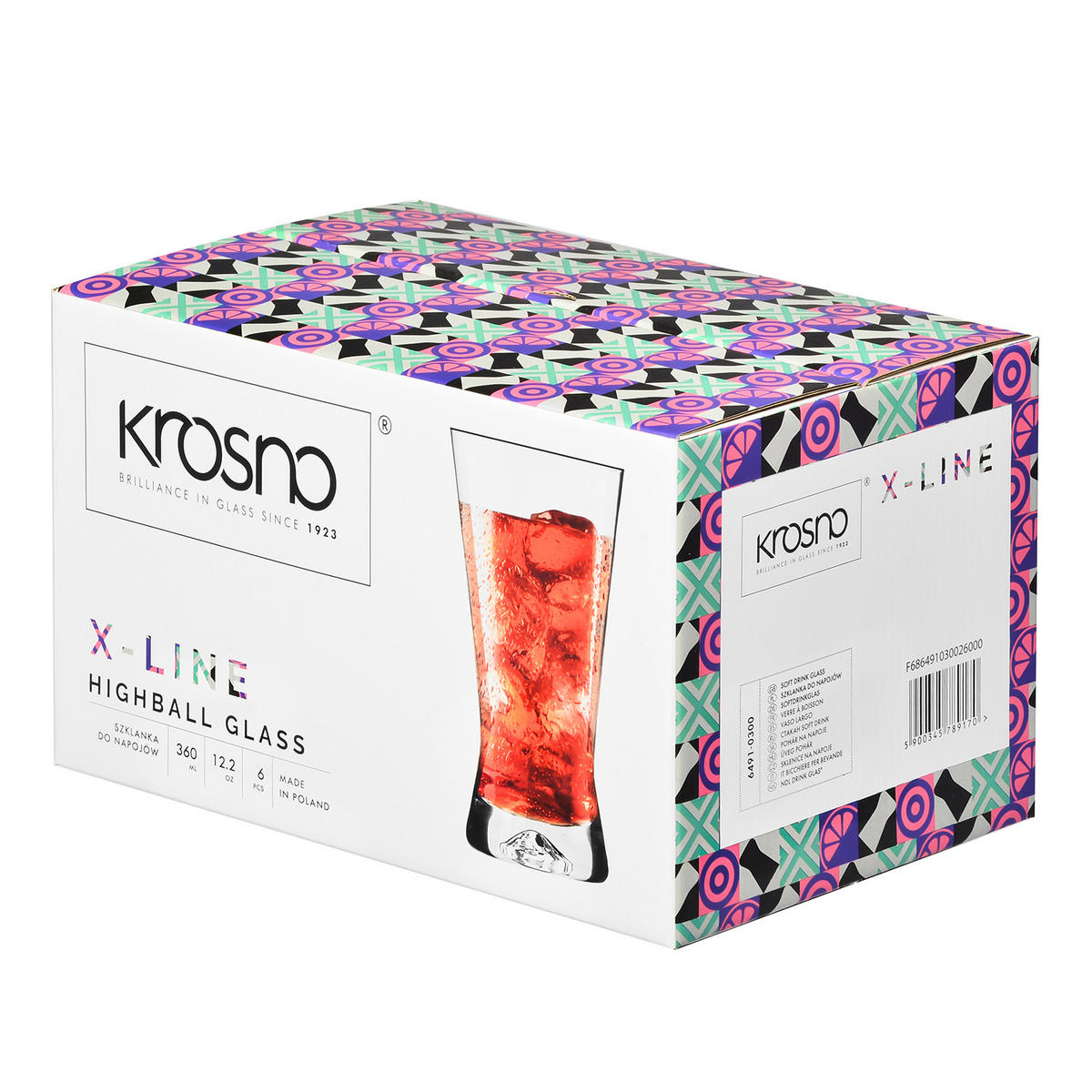 WASSERGLÄSER X-Line, 6er-Set, 360 ml - Transparent, Glas (0.36L) - Krosno Glass