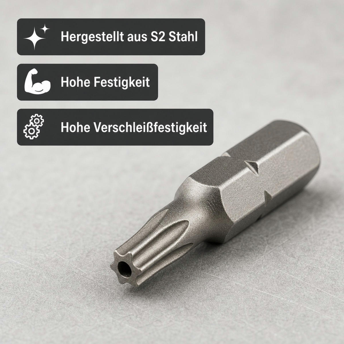 TT30 Bit - Edelstahlfarben, Metall (5/2/1cm) - BONI-SHOP