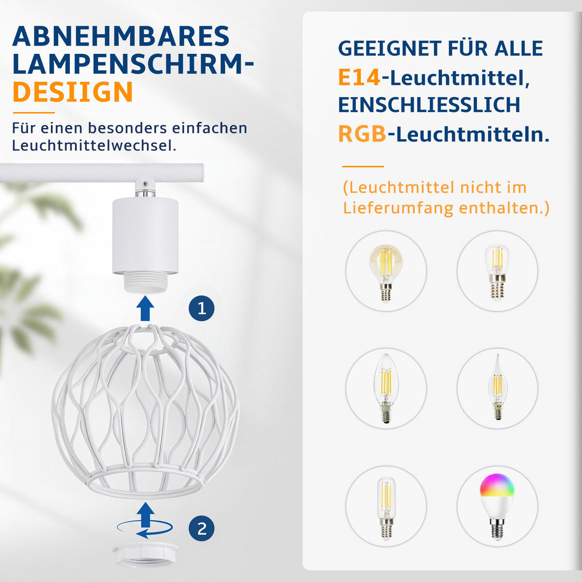 DECKENSTRAHLER Kryvin 41/10/18 cm - Weiß, Metall (41/10/18cm) - ZMH