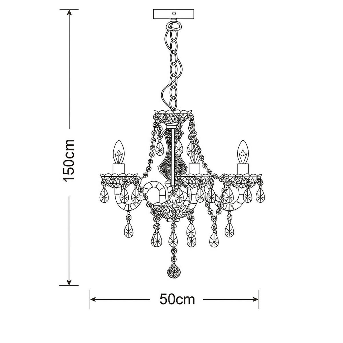 KRONLEUCHTER MARIE Goldfarben Kristalloptik - Goldfarben, Metall (48/48/150cm) - Nowa