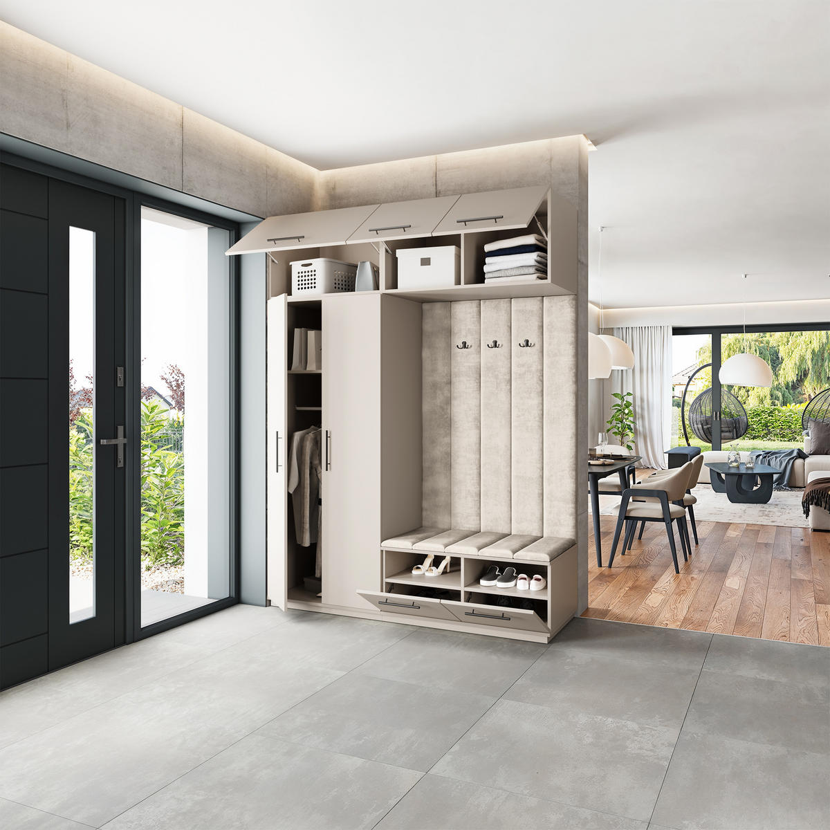 GARDEROBENSCHRANK REMA 180/240/60 cm Modern Kaschmir - Kaschmir, Holzwerkstoff (180/240/60cm) - MASSENO