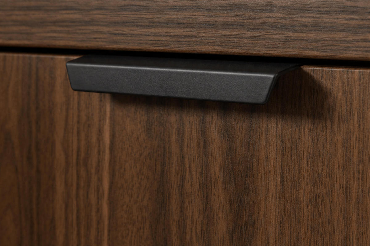 NACHTTISCH Nordiva 1S Warmia Walnut 40/21/35 cm – Hängend - Walnussfarben/Schwarz, Holzwerkstoff/Metall (40/21.5/35cm) - AX Living