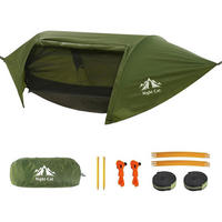 HÄNGEMATTENZELT mit Moskitonetz und Regenschutz für 1 Person, wasserdicht, grün - Olivgrün, Textil (22/2.5/45cm)