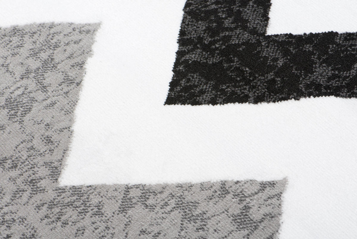 TEPPICH MAYA Grau Zig Zag Streifen 120/170 cm - Grau, Textil (120/170cm) - Tapiso