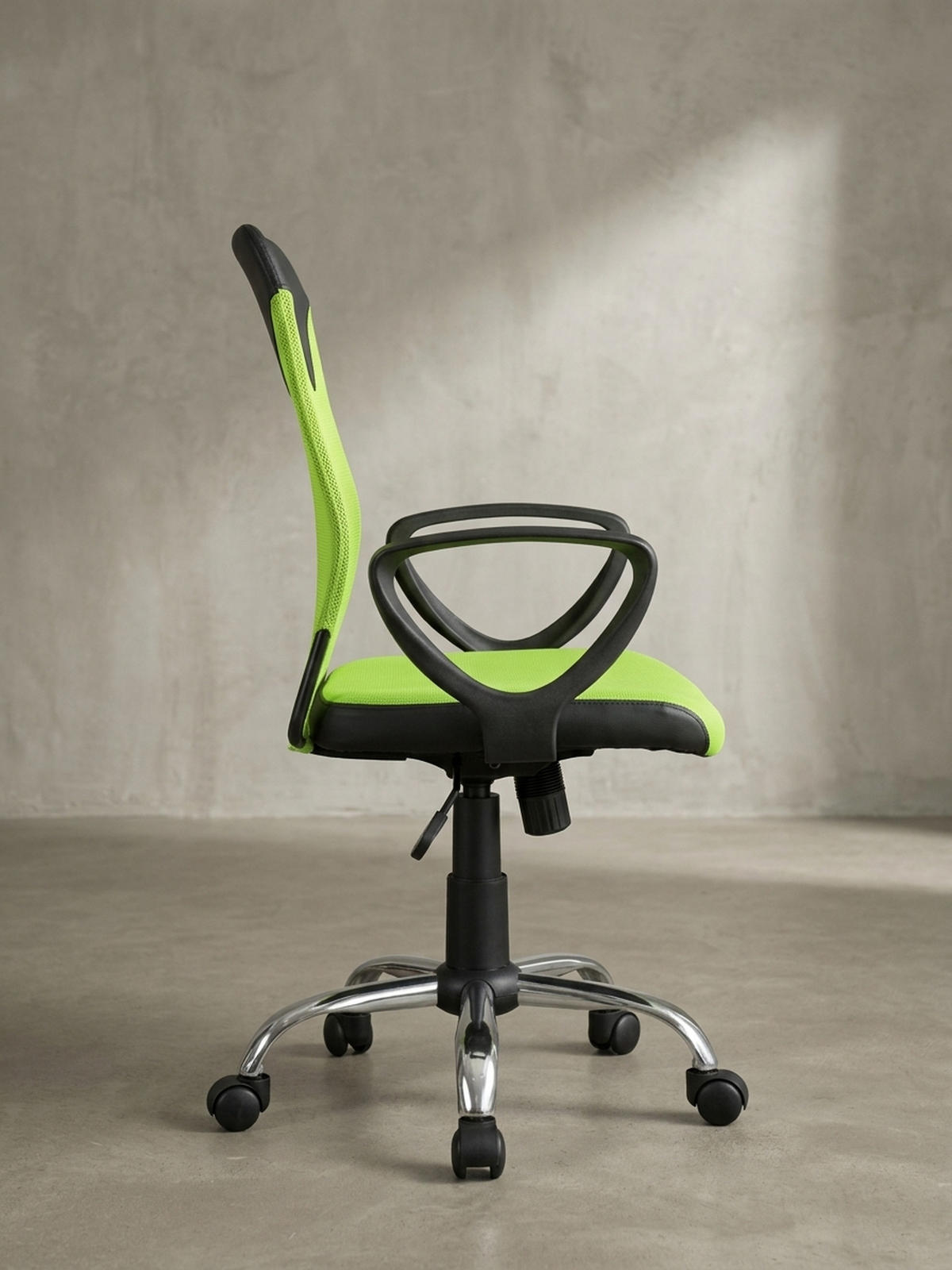 JUGENDDREHSTUHL Nylon Ergonomisch Höhenverstellbar DAVOS, Grün 60x60x101 cm - Silberfarben/Schwarz, Textil/Metall (60/101/60cm) - KADIMA DESIGN