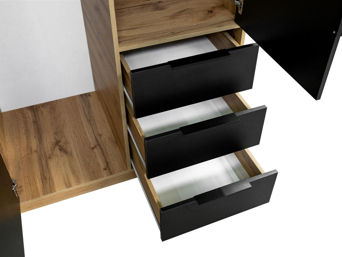 KLEIDERSCHRANK Bali Lux D2 mit Schrankaufsatz - Weiß, Holzwerkstoff/Metall (100/245/58cm) - MIRJAN24