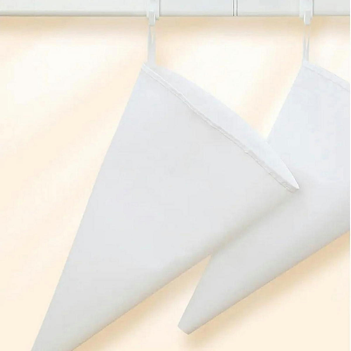 SPRITZBEUTEL 4-teiliges Set 30/35/40/45 cm Silikon wiederverwendbar - Weiß, Textil (27/1/45cm)