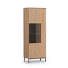 VITRINE Dallas 70/41/190 Hikora - Eichefarben/Schwarz, Glas/Holzwerkstoff (70/190/41cm) - Ravio
