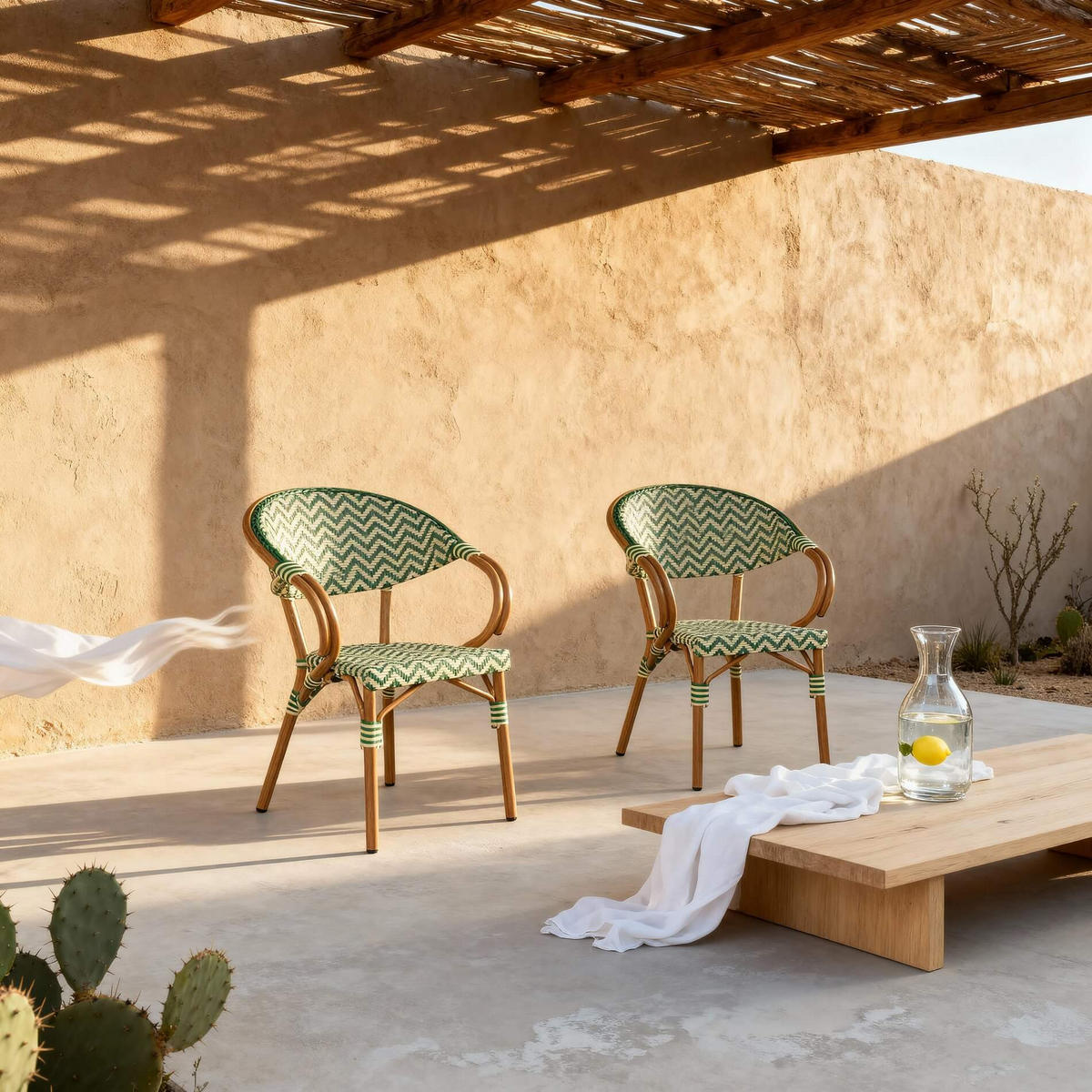 GARTENSTÜHLE Grün Weiß 57/57/84 cm 2er-Set - Grün, Metall (57/84/57cm) - Mobili Rebecca