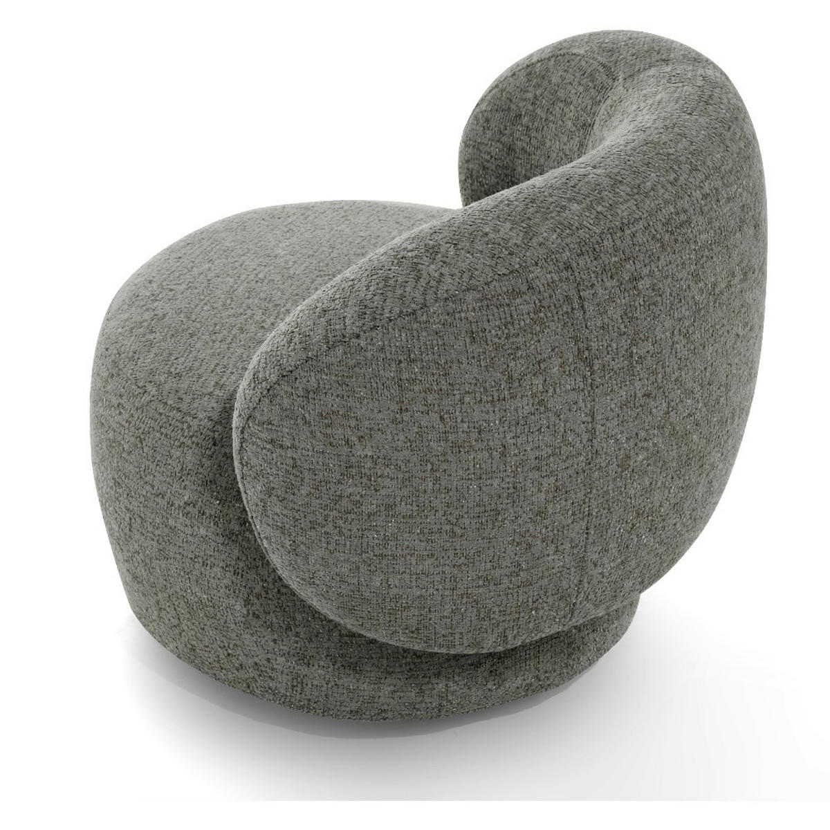 SESSEL Mao, Drehsessel mit runder Form, Hellgrau, Chenille-Stoff - Hellgrau, Textil (99/82/91cm) - Beautysofa