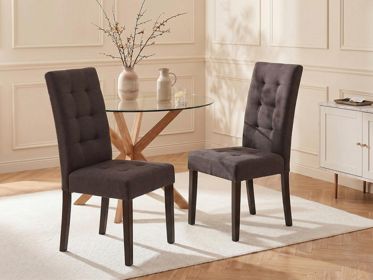 STUHL - 48 cm x 61 cm - Stoff - Schokoladenbraun - VILLOSA - Braun, Textil (48/100/61cm) - Vente-Unique