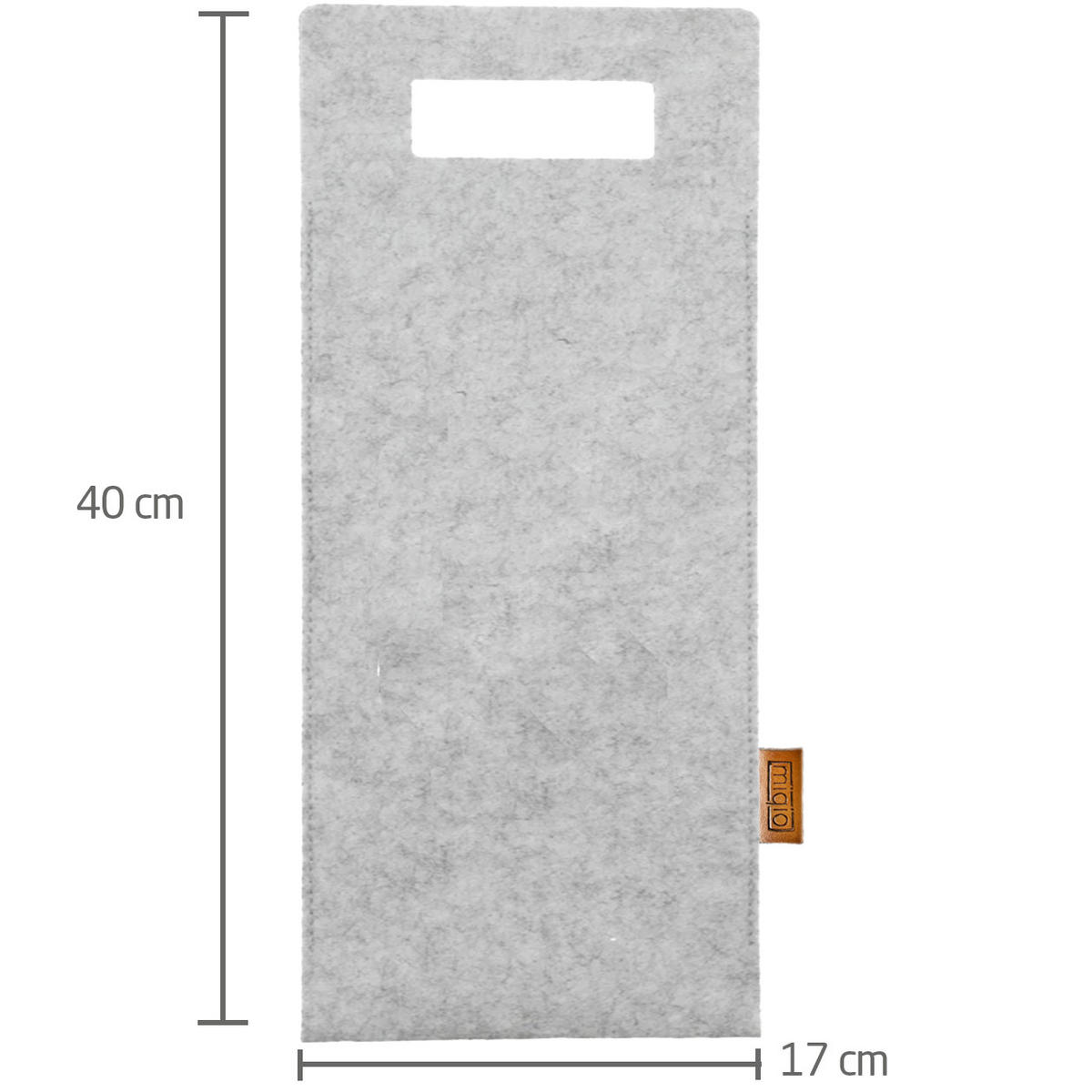 FLASCHENTASCHE aus Filz - Hellgrau, Textil (17/1/40cm) - Miqio Design