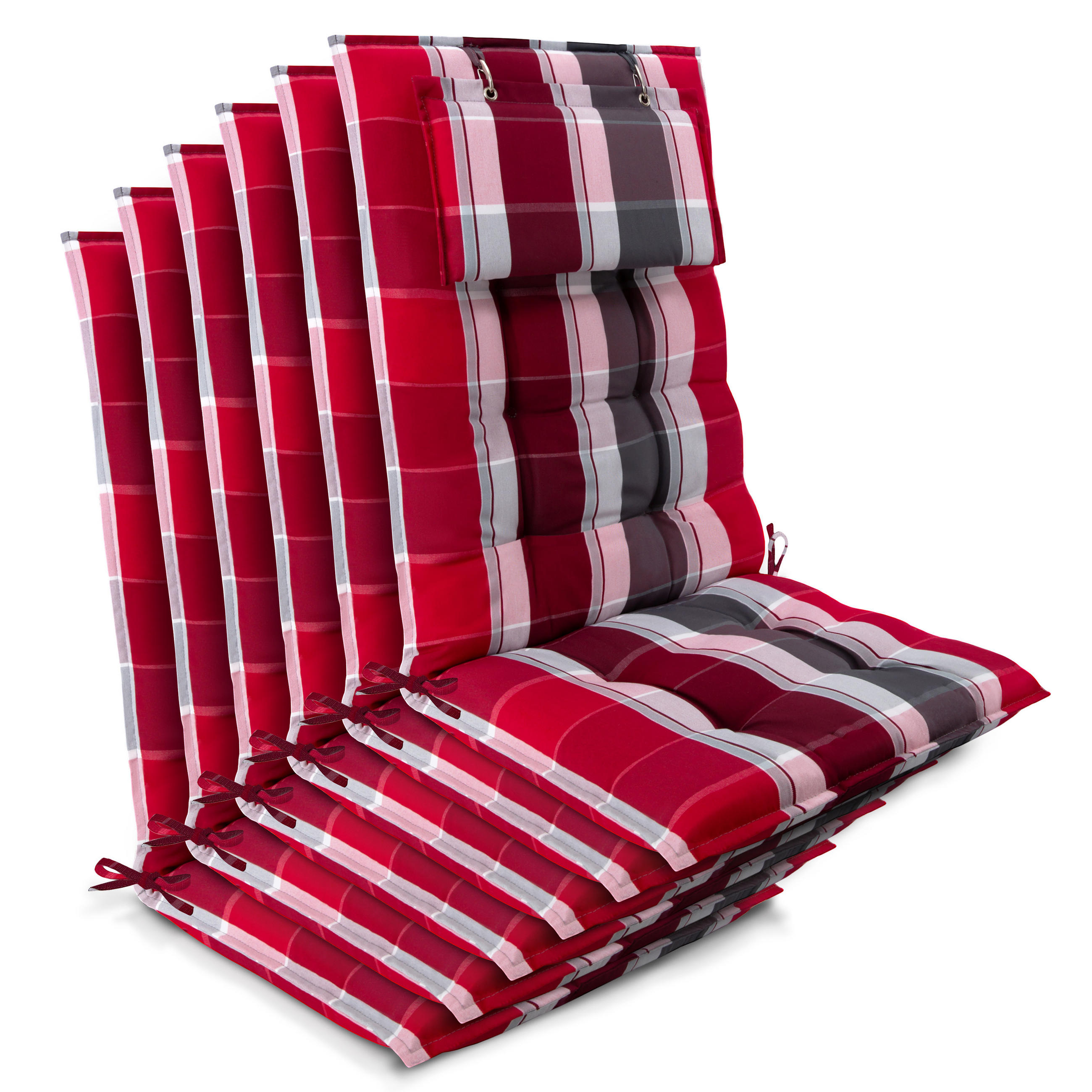 HOCHLEHNER Sun-HL 119x50x8cm Rot-Gestreift (6tlg) - Rot, Textil (50/120cm) - Beautissu 
