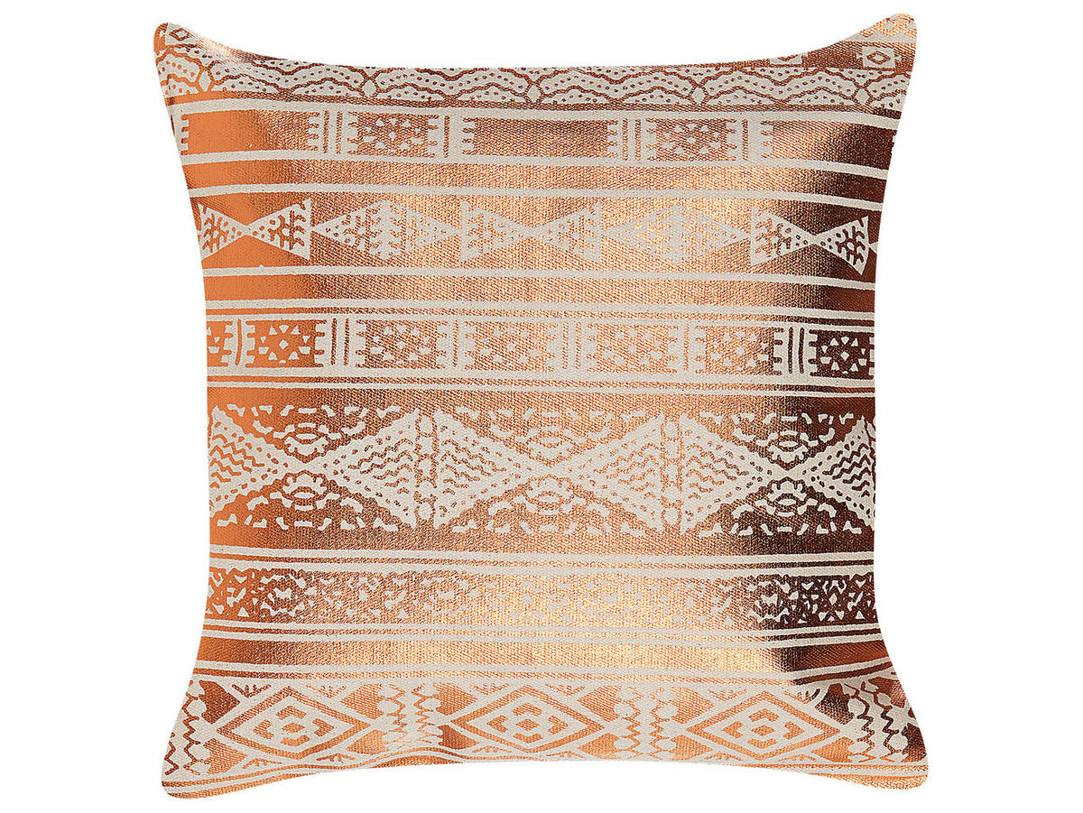 DEKOKISSEN 2er-Set Kupfer 50/50 cm Oujda - Kupferfarben, Naturmaterialen/Textil (50/50cm) - Beliani