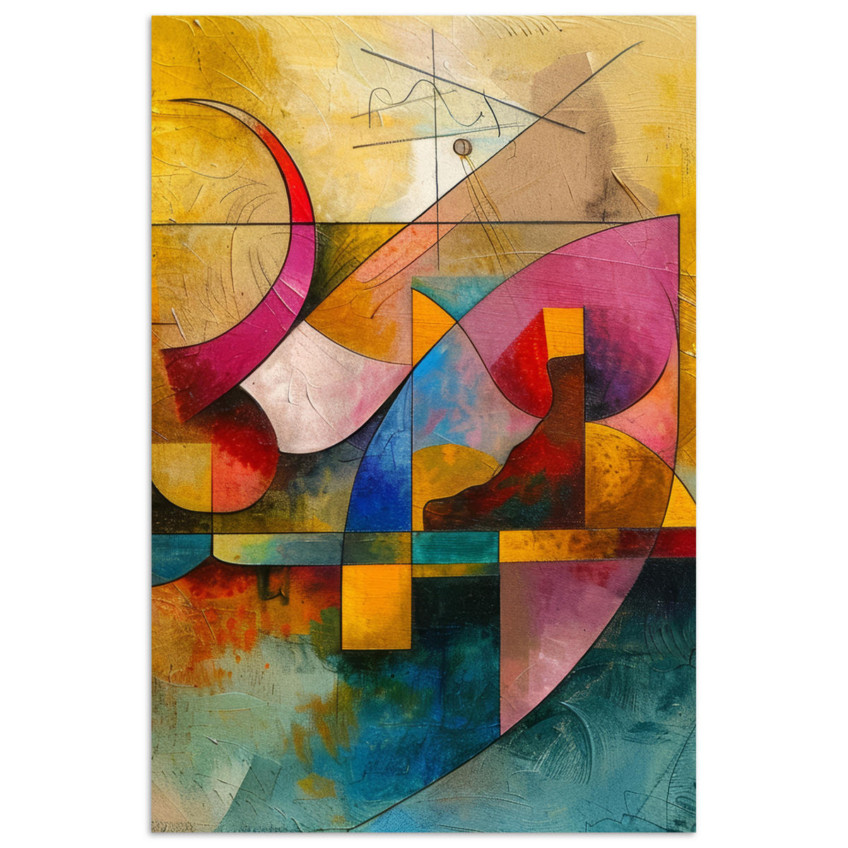 POSTER Kunst - Abstrakt - Modern 80x120 cm - Gelb, Papier (80/120/0.1cm) - MuchoWow