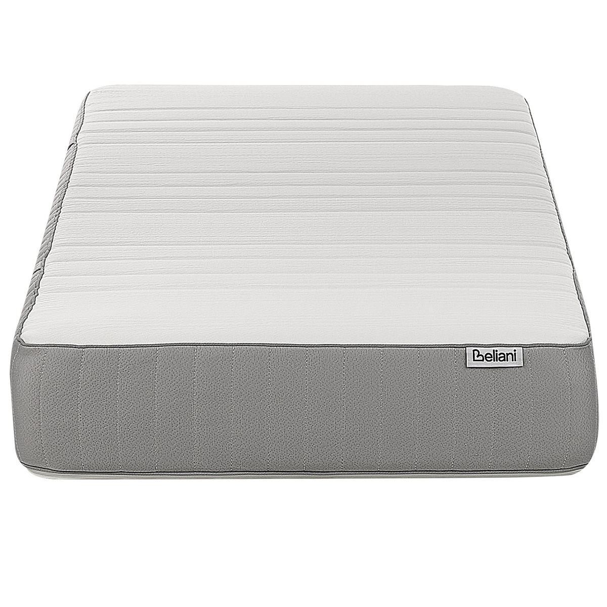 GEL-MEMORY-SCHAUMMATRATZE H3/4 Fest 80/200 cm Happiness - Weiß, Textil (80/200cm) - Beliani