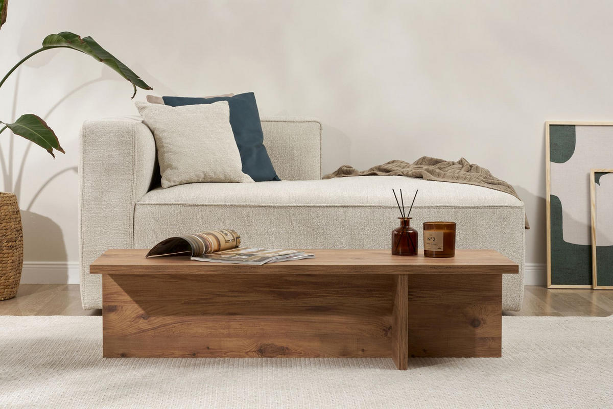 COUCHTISCH harbor Braun - Braun, Holz (120/45/30cm) - Habitat Garten