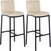 BARHOCKER 2er Set Lederlook Creme - Creme/Schwarz, Textil/Metall (43/110/49cm) - CLP
