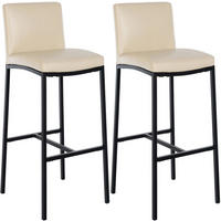 BARHOCKER 2er Set Lederlook Creme - Creme/Schwarz, Textil/Metall (43/110/49cm) - CLP