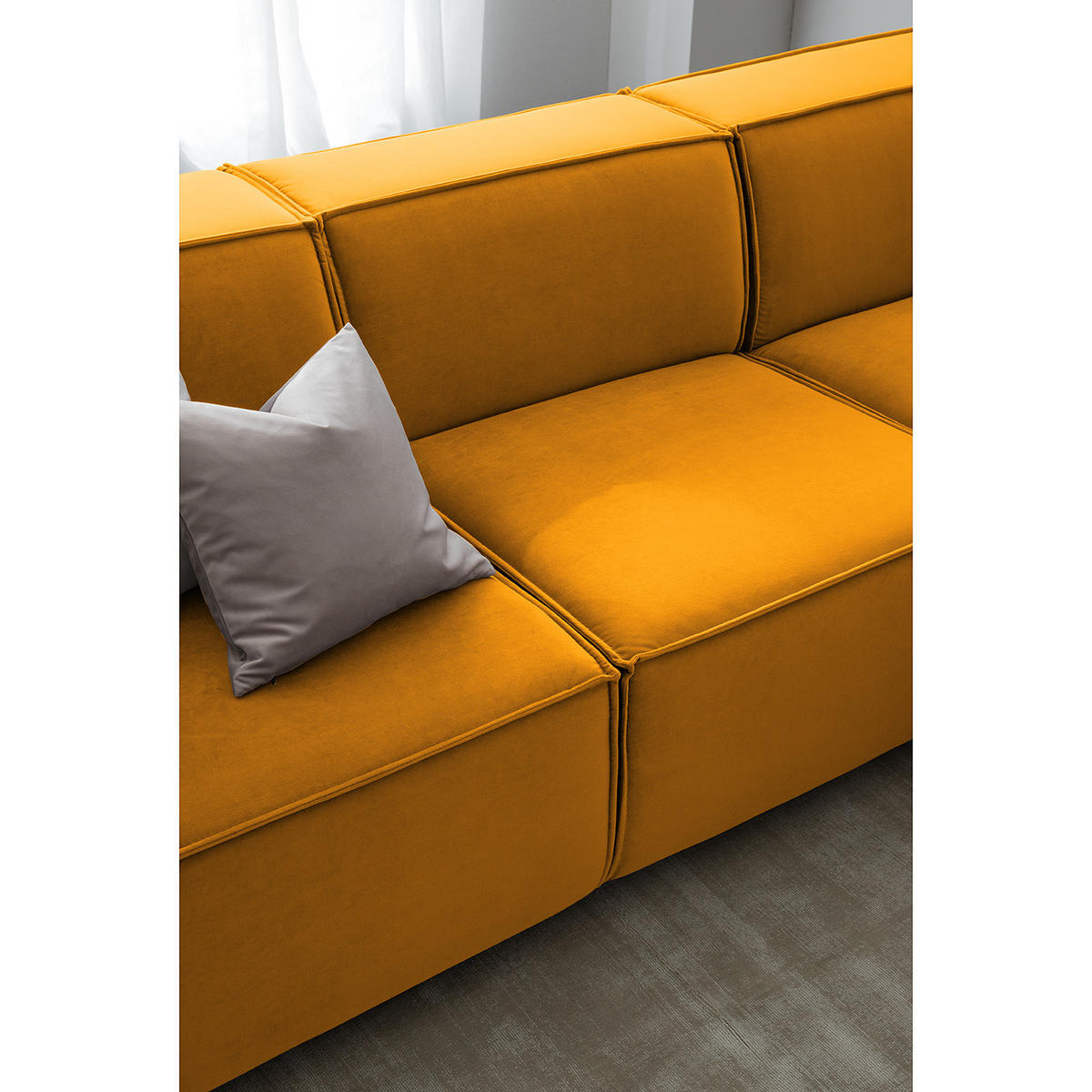 ECKSOFA mit Longchair - Gelb/Schwarz, Kunststoff/Textil (260/177cm) - home24