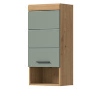 HÄNGESCHRANK Salbei grün, Eiche Artisan 37 x 79 cm, Badschrank hängend - Salbeigrün/Schwarz, Holzwerkstoff/Kunststoff (37/79/24cm) - Inn.Furn