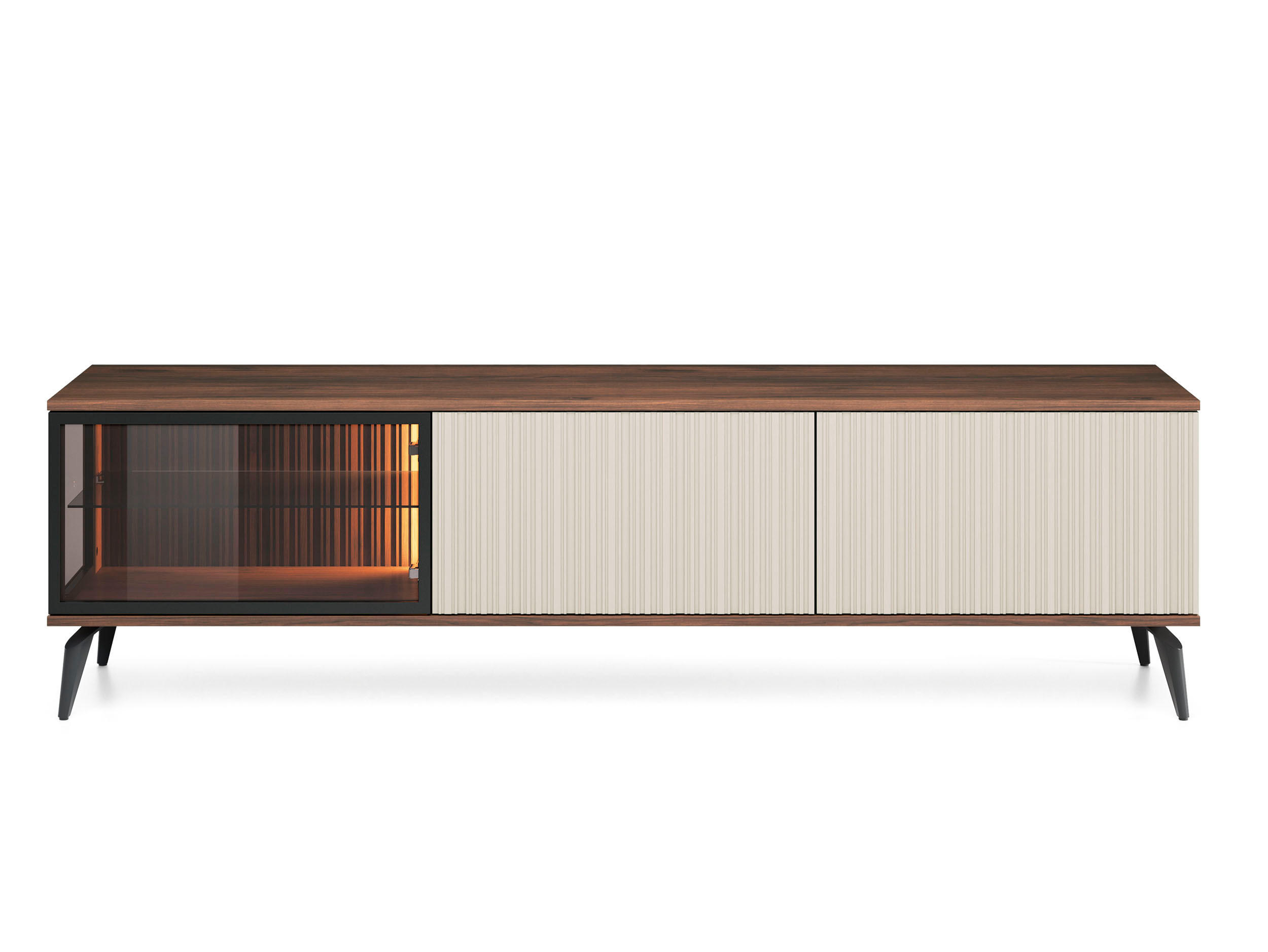 TV-SCHRANK: Kaschmir/Ermlandnussbaum, 180 x 50 x 39 cm - Kaschmir, Holzwerkstoff (180/50/39cm) - 3XE LIVING