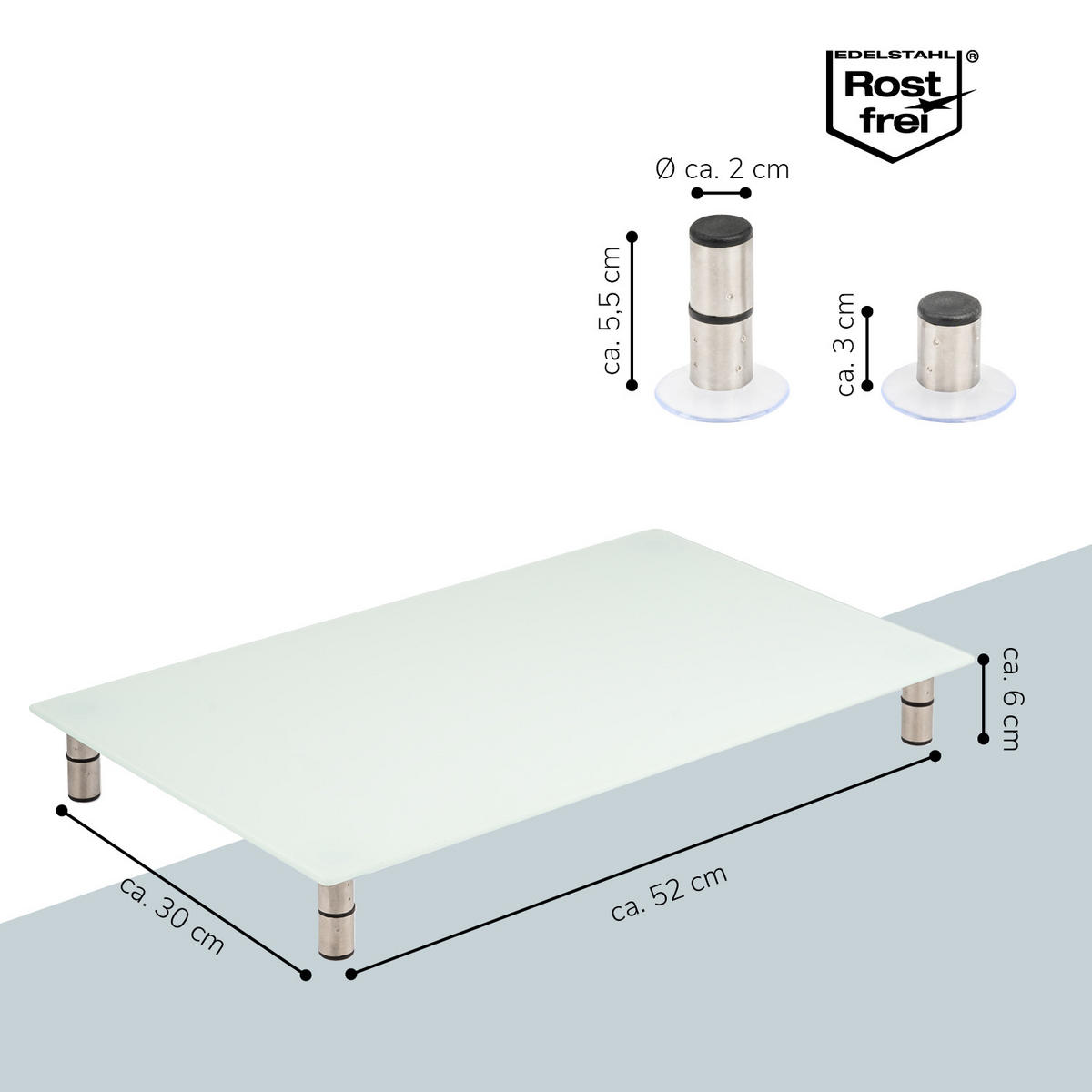 HERDABDECKPLATTE, weiß - Weiß, Glas (30/6/52cm) - bremermann