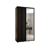 SCHWEBETÜRENSCHRANK 235,2/140/60 2-türig - Schwarz, Holz/Metall (140/235/60cm) - Abiks Möbel